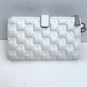 Michael Kors Embossed White Wristlet